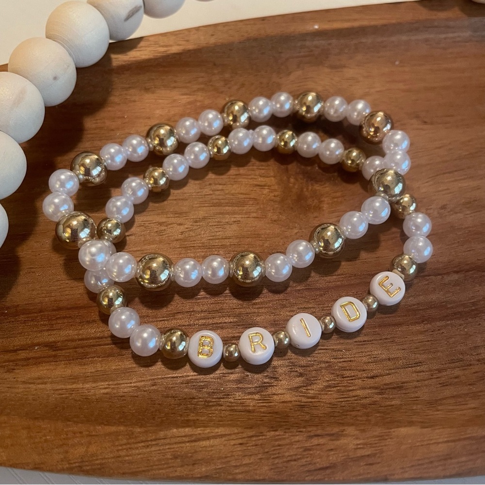 Stackable Bracelets | "Bride Bracelet" | Beaded Pearl Bracelets